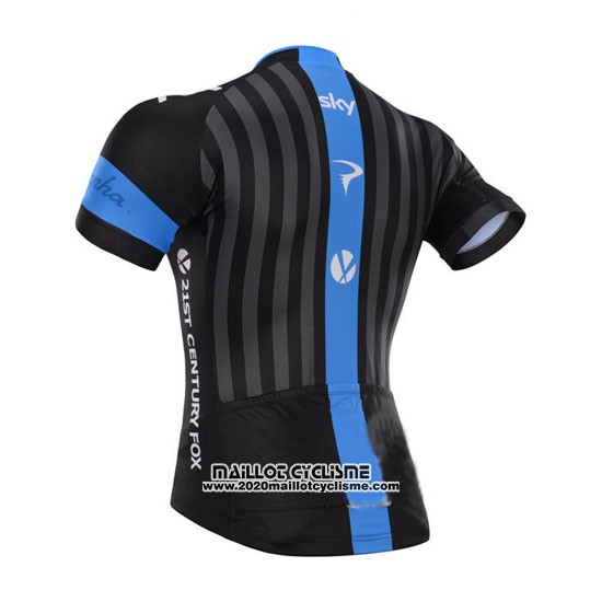 2015 Maillot Ciclismo Sky Azur et Noir Manches Courtes et Cuissard
